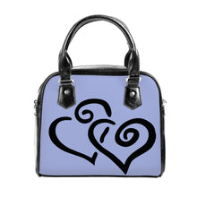 Load image into Gallery viewer, Ti Amo I love you - Exclusive Brand - Wild Blue Yonder - Double Black Heart -  Shoulder Handbag
