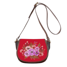 Load image into Gallery viewer, Ti Amo I love you - Exclusive Brand - Ajax Red - Floral Bouquet - Saddle Bag
