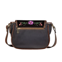 Load image into Gallery viewer, Ti Amo I love you - Exclusive Brand - Asphalt - Floral Bouquet - Saddle Bag
