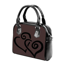 Load image into Gallery viewer, Ti Amo I love you - Exclusive Brand - Woody - Double Black Heart -  Shoulder Handbag
