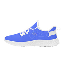 Load image into Gallery viewer, Ti Amo I love you - Exclusive Brand  - Neon Blue -  Double Heart - Womens Mesh Knit Shoes - White Soles
