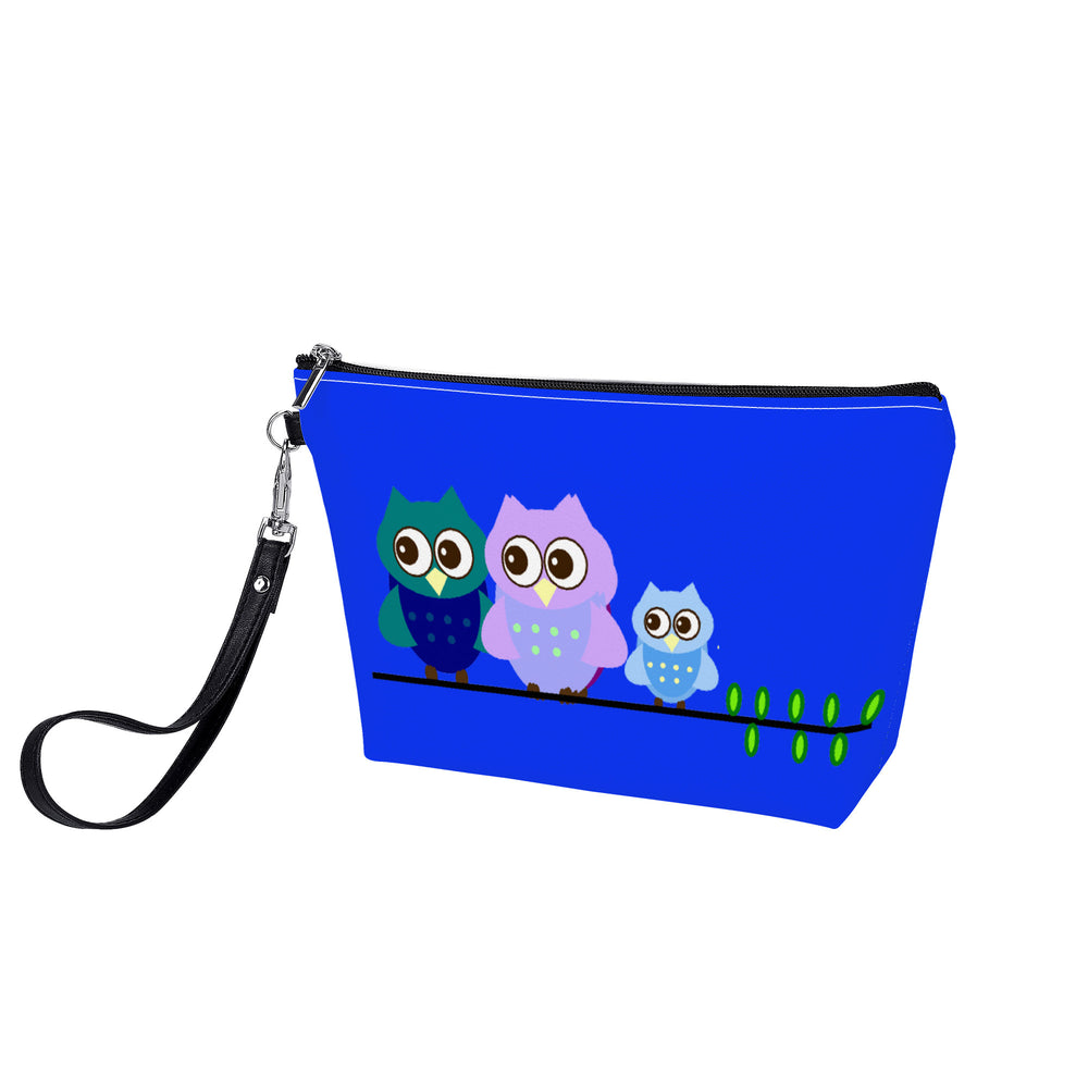 Ti Amo I love you - Exclusive Brand  - Blue Blue Eyes - 3 Owls - Sling Cosmetic Bag