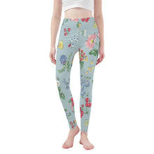 Load image into Gallery viewer, Ti Amo I love you - Exclisive Brand -  Seafoam Floral - Yoga Leggings - Sizes XS-3XL
