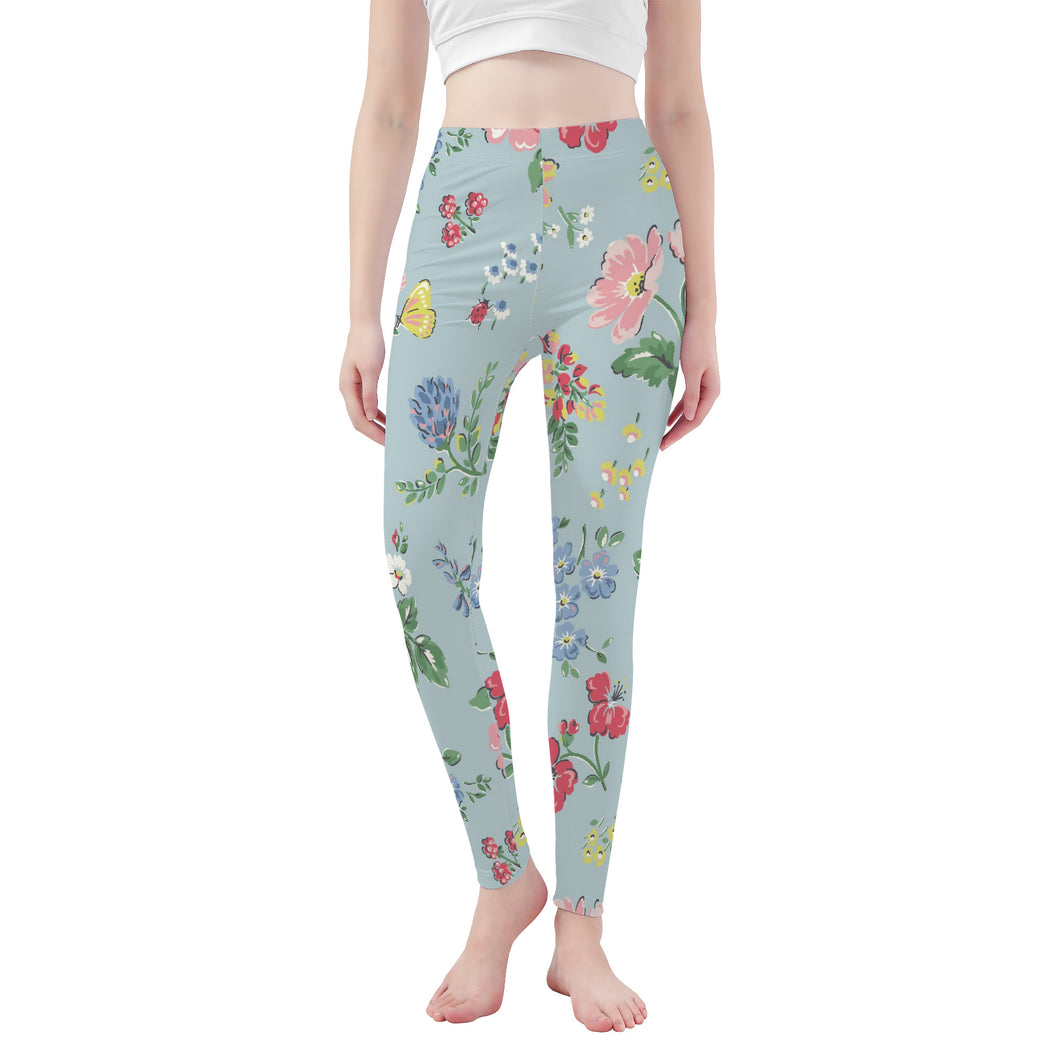 Ti Amo I love you - Exclisive Brand -  Seafoam Floral - Yoga Leggings - Sizes XS-3XL