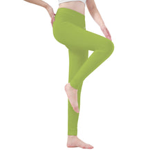 Load image into Gallery viewer, Ti Amo I love you - Exclusive Brand  - Celery -  White Daisy -  Yoga Leggings
