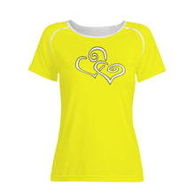 Load image into Gallery viewer, TI Amo I love you - Exclusive Brand - Lemon - Double White Heart - Women&#39;s T shirt
