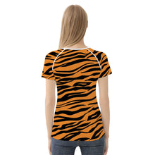 Load image into Gallery viewer, Ti Amo I love you - Exclusive Brand - Zest &amp; Black - Tiger Stripes - Women&#39;s T shirt - Sizes XS-2XL
