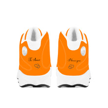 Load image into Gallery viewer, Ti Amo I love you - Exclusive Brand  - Amber Orange - Mens / Womens - Unisex  Basketball Shoes - White Laces
