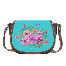 Load image into Gallery viewer, Ti Amo I love you - Exclusive Brand - Picton Blue - Floral Bouquet - Saddle Bag
