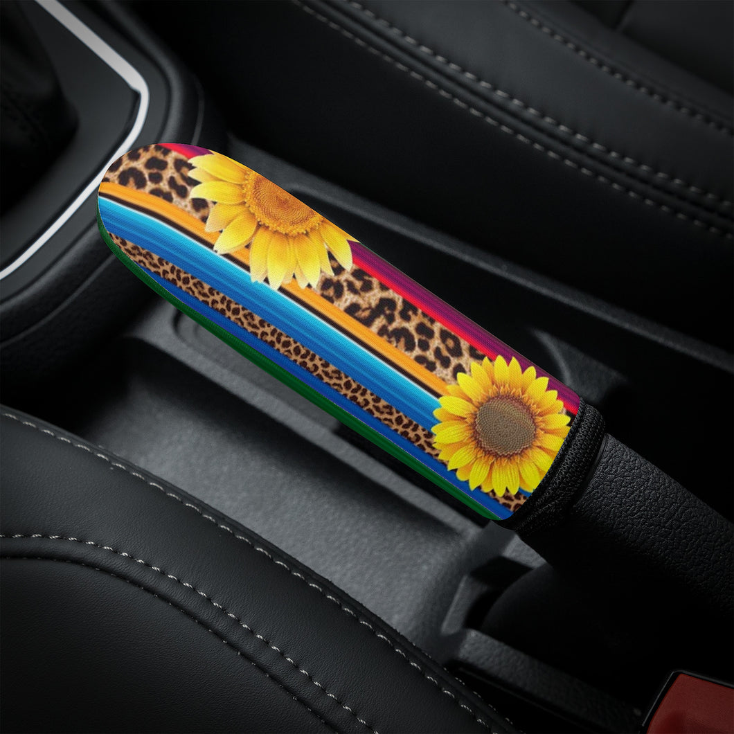 Ti Amo I love you - Exclusive Brand - Leopard & Sunflower - Car Handbrake Cover