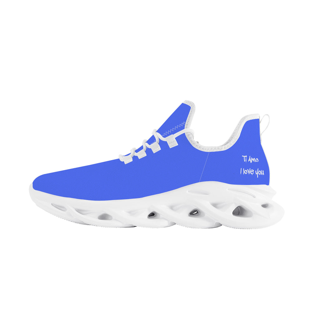 Ti Amo I love you - Exclusive Brand  - Neon Blue - Mens / Womens - Flex Control Sneakers- White Soles