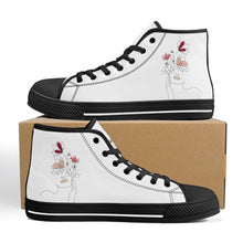 Load image into Gallery viewer, Ti Amo I love you - Exclusive Brand - High-Top Canvavs Shoes - Black Soles
