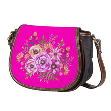 Load image into Gallery viewer, Ti Amo I love you - Exclusive Brand - Purple Pizzaz - Floral Bouquet - Saddle Bag
