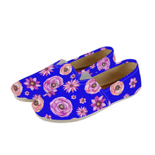 Load image into Gallery viewer, Ti Amo I love you  - Exclusive Brand  - Neon Blue with Flowers - Casual Flat Driving Shoe
