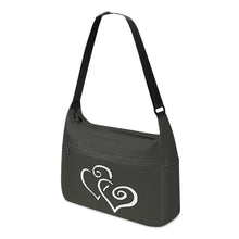 Load image into Gallery viewer, Ti Amo I love you - Exclusive Brand - Black Olive - Double White Heart - Journey Computer Shoulder Bag
