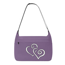 Load image into Gallery viewer, Ti Amo I love you - Exclusive Brand - Trendy Pink Purple - Double White Heart - Journey Computer Shoulder Bag
