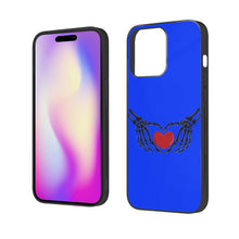 Load image into Gallery viewer, Ti Amo I love you - Exclusive Brand - Blue Blue Eyes - Skeleton Hands with Heart -  iPhone 14 Glass Case (3 cameras)
