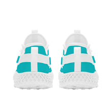 Load image into Gallery viewer, Ti Amo I love you - Exclusive Brand  - Vivid Cyan (Robin&#39;s Egg Blue)-  Double Heart - Womens Mesh Knit Shoes - White Soles
