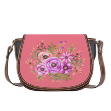 Load image into Gallery viewer, Ti Amo I love you - Exclusive Brand - Ultra Red - Floral Bouquet - Saddle Bag
