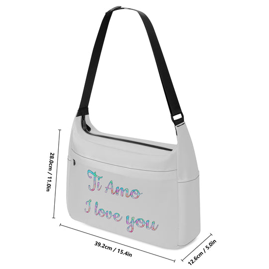 Ti Amo I love you - Exclusive Brand - Alto Gray - Pastel Lettering - Journey Computer Shoulder Bag