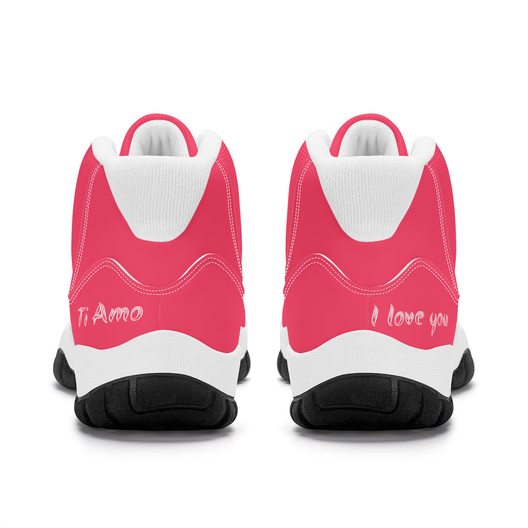 Ti Amo I love you - Exclusive Brand - Radical Red - High Top Air Retro Sneakers - White Laces