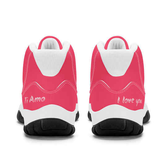 Ti Amo I love you - Exclusive Brand - Radical Red - High Top Air Retro Sneakers - White Laces
