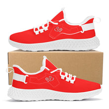 Load image into Gallery viewer, Ti Amo I love you - Exclusive Brand  - Red -  Double Heart - Womens Mesh Knit Shoes - White Soles
