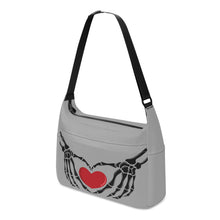 Load image into Gallery viewer, Ti Amo I love you - Exclusive Brand - Silver Chalice - Skeleton Heart Hands  -  Journey Computer Shoulder Bag
