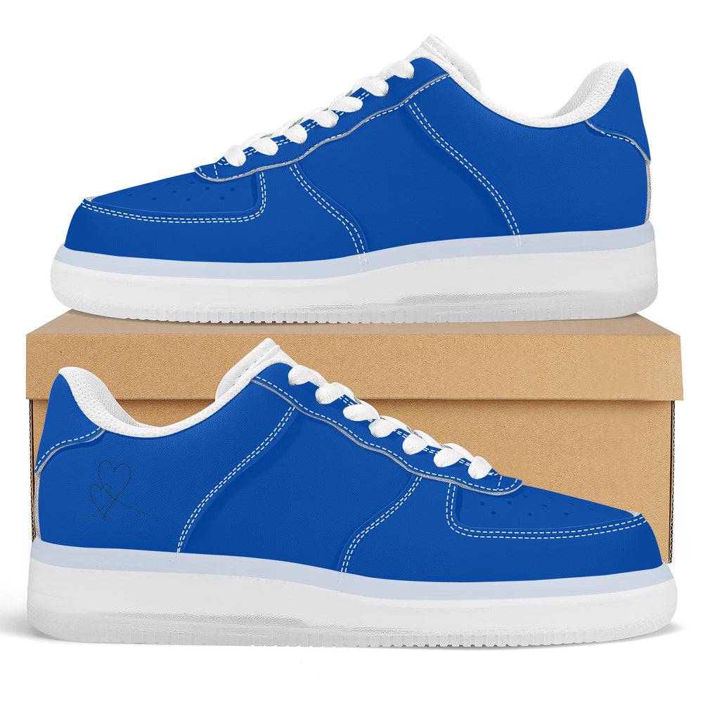 Ti Amo I love you - Exclusive Brand  - Dark Blue - Transparent Low Top Air Force Leather Shoes