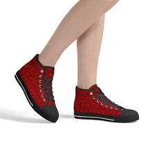 Load image into Gallery viewer, Ti Amo I love you - Exclusive Brand - Christmas Snow Flake - High-Top Canvas Shoes - Black Soles
