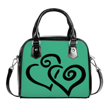 Load image into Gallery viewer, Ti Amo I love you - Exclusive Brand - Mint - Double Black Heart -  Shoulder Handbag
