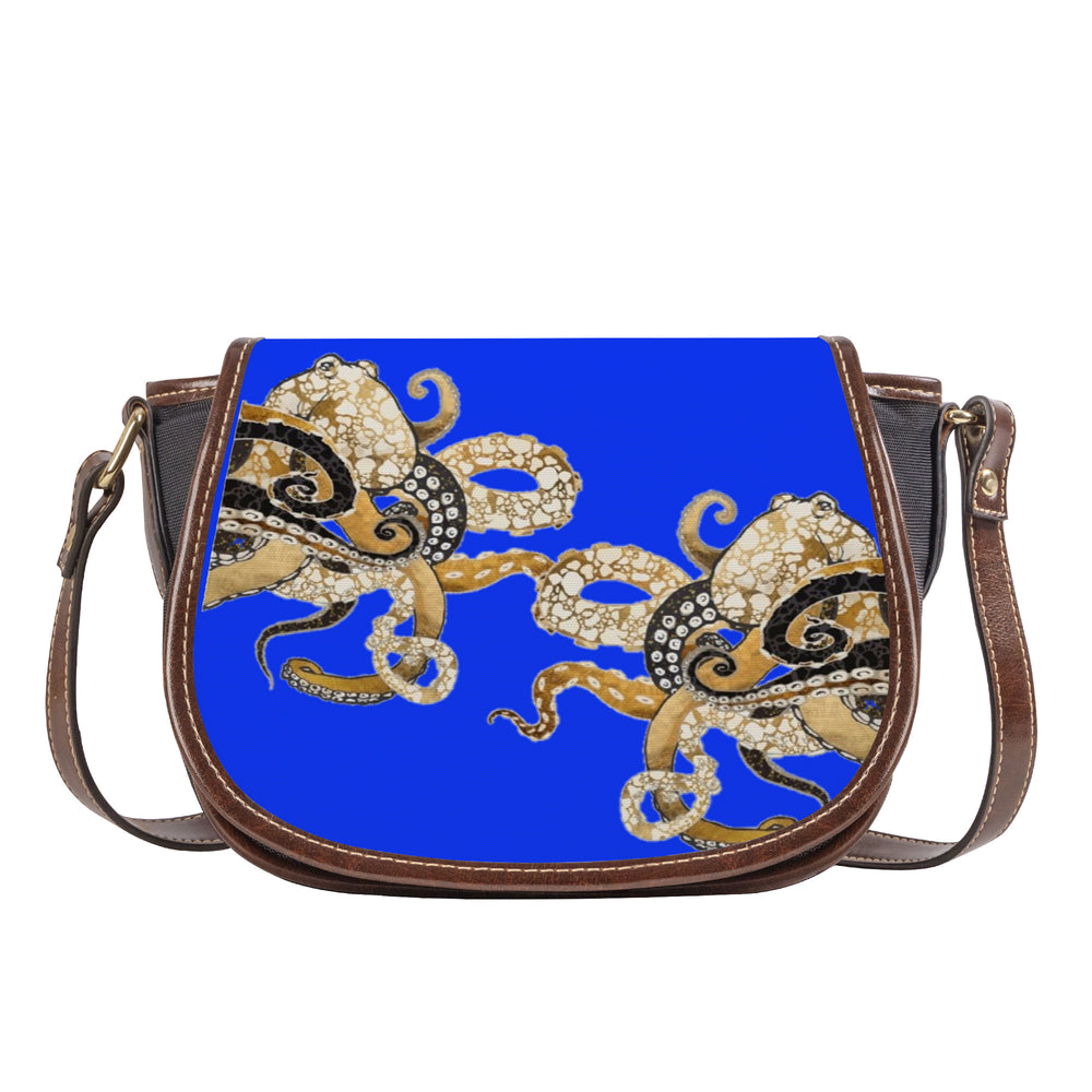 Ti Amo I love you - Exclusive Brand  - Blue Blue Eyes - Octopi - Saddle Bag
