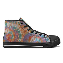 Load image into Gallery viewer, Ti Amo I love you - Exclusive Brand - Tie-Dye  - High-Top Canvas Shoes - Black Soles
