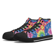 Load image into Gallery viewer, Ti Amo I love you - Exclusive Brand - Tie-Dye- High-Top Canvas Shoes - Black Soles
