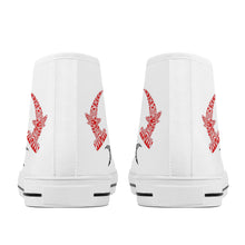 Load image into Gallery viewer, Ti Amo I love you - Exclusive Brand - White - Hannerhead Sharks - Womens High-Top Canvas Shoes - White Soles
