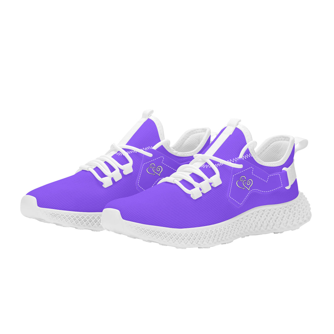 Ti Amo I love you - Exclusive Brand  - Light Purple -  Double Heart - Womens Mesh Knit Shoes - White Soles