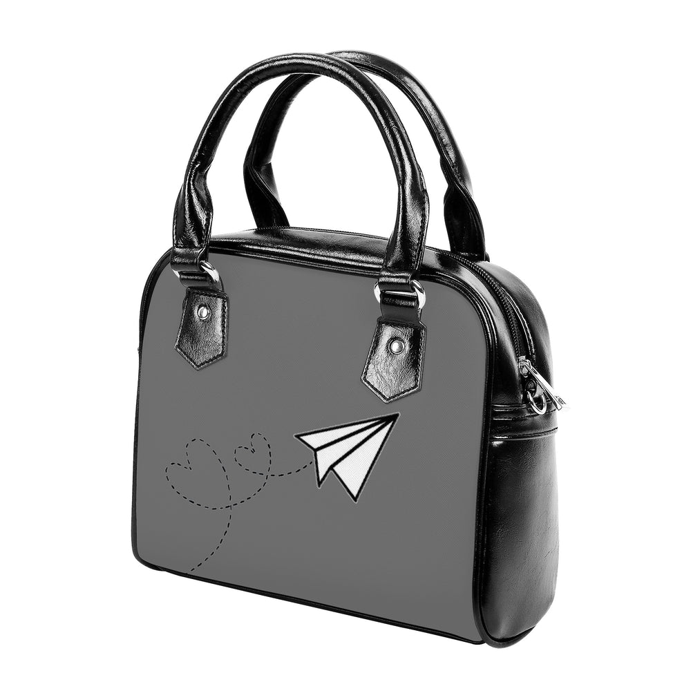 Ti Amo I love you  - Exclusive Brand  - Dove Gray - Paper Airplane - Shoulder Handbag