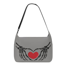 Load image into Gallery viewer, Ti Amo I love you - Exclusive Brand - Natural Gray - Skeleton Heart Hands - Journey Computer Shoulder Bag
