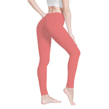 Load image into Gallery viewer, Ti Amo I love you - Exclusive Brand   - Light Coral 2 - White Daisy -  Yoga Leggings
