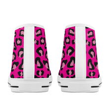 Load image into Gallery viewer, Ti Amo I love you  - Exclusive Brand  - Hollywood Cerise Leopard - High-Top Canvas Shoes - White Soles
