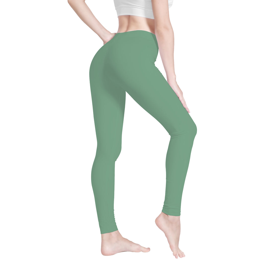 Ti Amo I love you- Exclusive Brand - Bayleaf Green - Womens / Teen Girls / Womans Plus Size - Yoga Leggings - Sizes XS-3XL