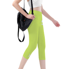 Load image into Gallery viewer, Ti Amo I love you - Exclusive Brand  - Light Green - Angry Fish - Capri Yoga Leggin - Sizes XS-3XLgs
