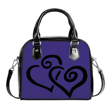 Load image into Gallery viewer, Ti Amo I love you - Exclusive Brand - Minsk Blue - Double Black Heart -  Shoulder Handbag
