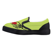 Load image into Gallery viewer, Ti Amo I love you - Exclusive Brand- Yellow Green - Skeleton Hands with Heart - Kids Slip-on shoes - Black Soles
