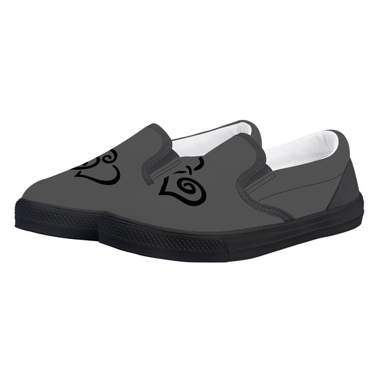 Ti Amo I love you - Exclusive Brand - Davy's Grey - Double Black Heart - Slip-on shoes - Black Soles