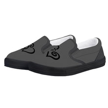 Load image into Gallery viewer, Ti Amo I love you - Exclusive Brand - Davy&#39;s Grey - Double Black Heart - Slip-on shoes - Black Soles
