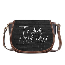 Load image into Gallery viewer, Ti Amo I love you - Exclusive Brand - Black Brick Graffiti Lettering -  Saddle Bag
