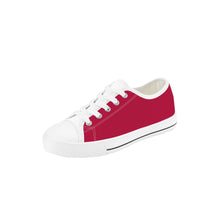 Load image into Gallery viewer, Ti Amo I love you - Exclusive Brand  - Cardinal - Double White Heart - Kids Low Top Canvas Shoes
