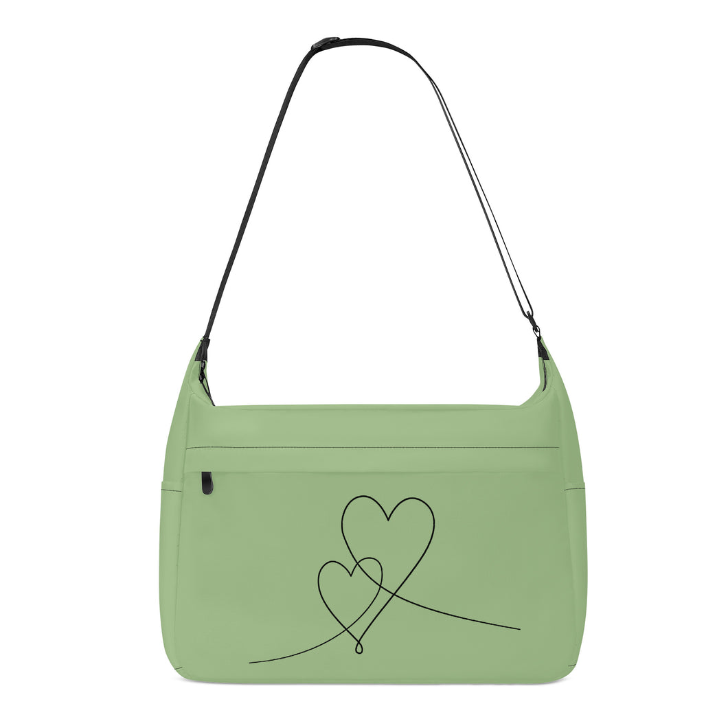 Ti Amo I love you - Exclusive Brand  - Deep Cadmium Green - Double Script Heart - Journey Computer Shoulder Bag