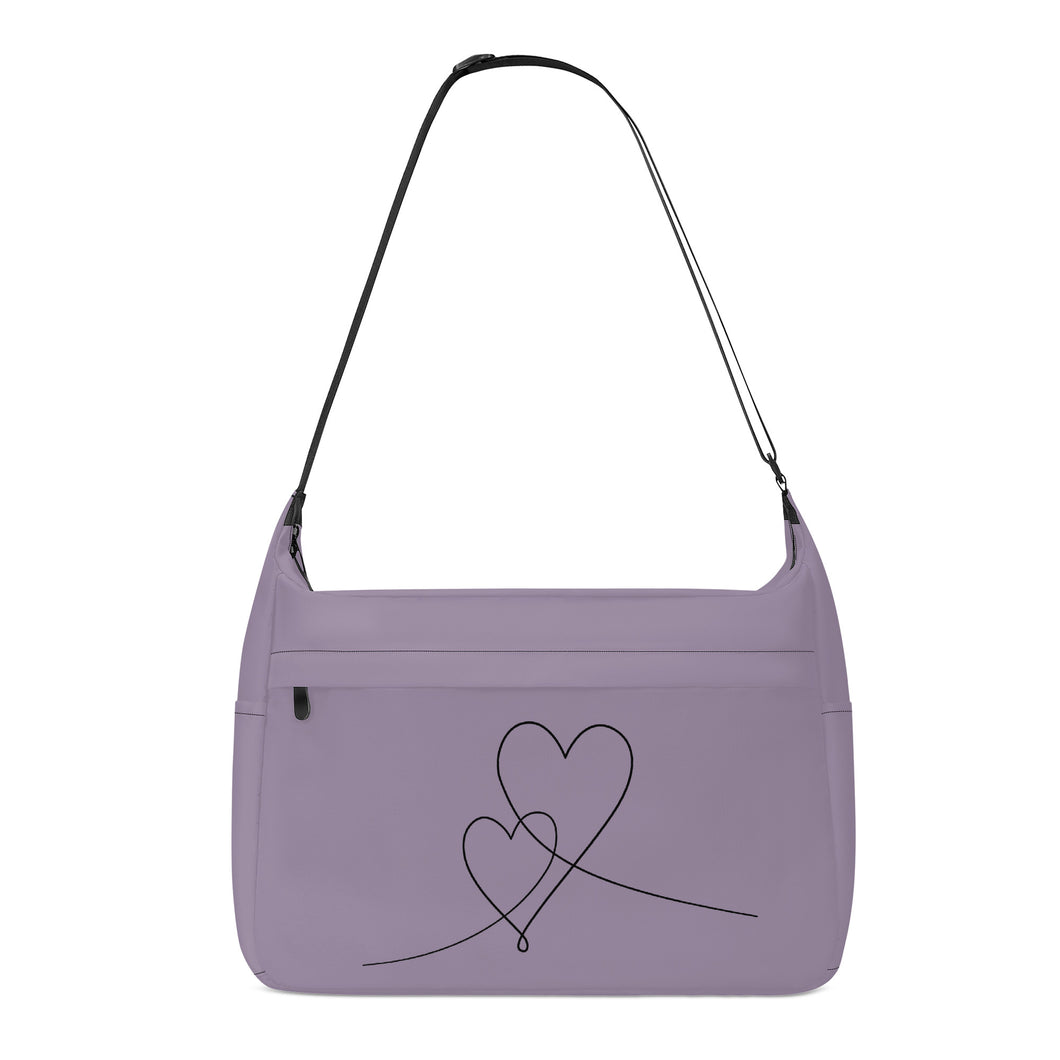 Ti Amo I love you - Exclusive Brand - Deep Amethyst - Double Script Heart - Journey Computer Shoulder Bag